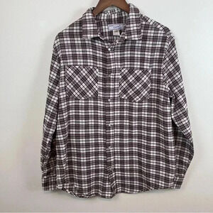 VTG Brown Plaid Men’s M Flannel Shirt Pearl Snap Western Yellowstone Gorpcore